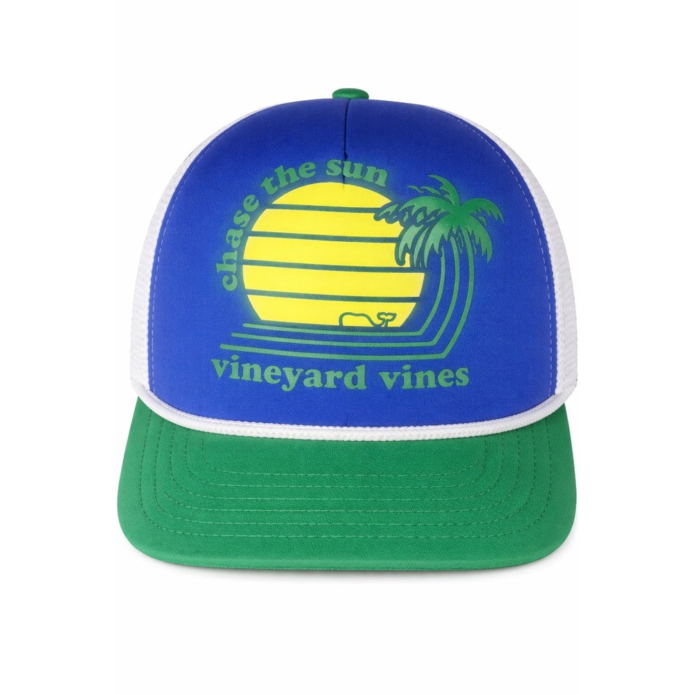 Vineyard Vines "Chase the‎ Sun" Trucker Hat Blue & Green Snapback Cap